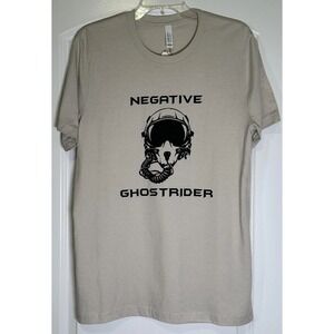 RARE " Top Gun" Negative Ghostrider‎ Tee NWT Men's Lg. Tan Canvas Graphic Pilot